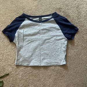 Kids Gray and Blue Raglan T-Shirt